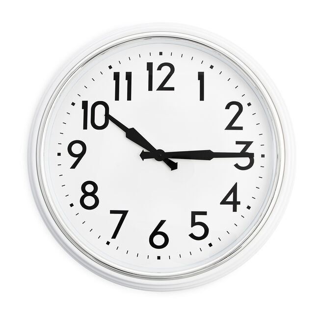  23" White Classic Collection Clock
